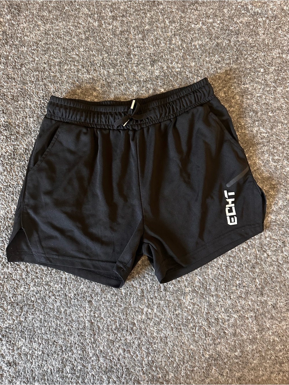 ECHT Men’s Medium 3” Black Mesh Workout Shorts